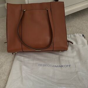 Rebecca Minkoff “Regan” tote.  Beautiful saddle leather with padded pocket.